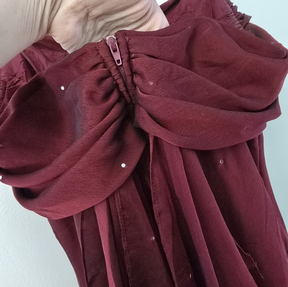 Vintage Betsy Adam Prom Dress Maxi Gown 12 Red Goth 90s Y2K Whimsigoth Vampy - Picture 6 of 12